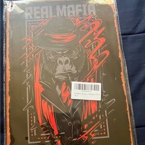 Stylish Black and Red Gorilla Art Print